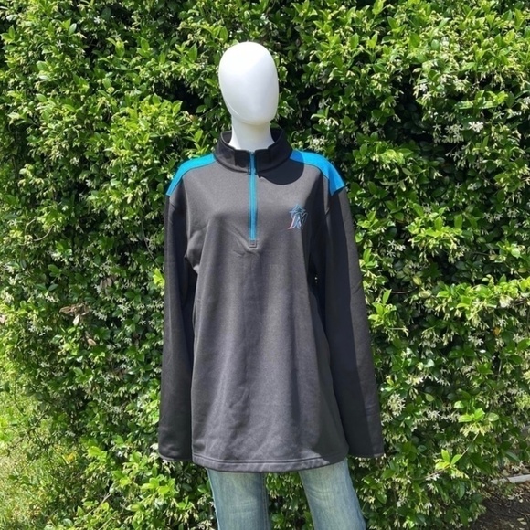 Miami Marlins Baseball Official Merch Lightweight 1/4 Zip Shirt - Picture 1 of 8